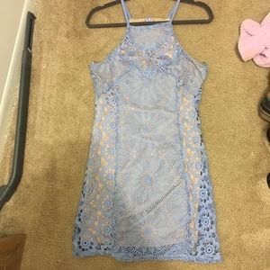 Lace dress with nude underlay